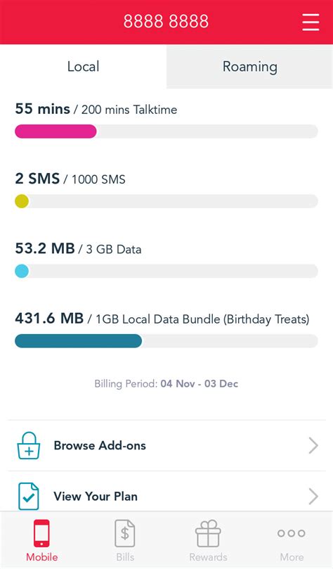 singtel mybill|Account Summary .